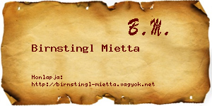 Birnstingl Mietta névjegykártya